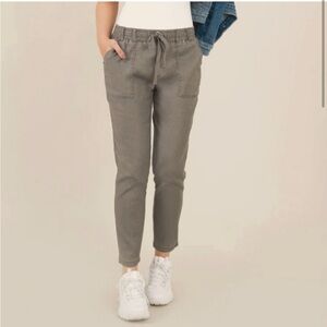 Level 99 Shannon linen/tencel blend women’s charcoal gray cargo jogger pant
